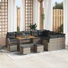 vidaXL Garten-Sofa-Set mit Kissen mit Speicher mit Kissen 13 pcs Grau