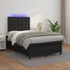 vidaXL Boxspringbett mit Matratze & LED Schwarz 120x190 cm Kunstleder