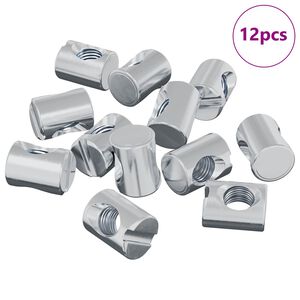 vidaXL Zylindermuttern 12 pcs Silber M6 x 13 mm Metall