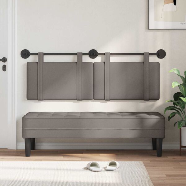 vidaXL H&auml;ngevorderseite Wandmontiert Uni Taupe 130 x 55 x 5 cm Stoff