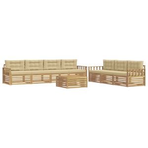 vidaXL Outdoor-Sofagarnitur 8 stk. Wei&szlig; und Beige Polyester