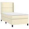 vidaXL Boxspringbett mit Matratze & LED Creme 90x190 cm Kunstleder