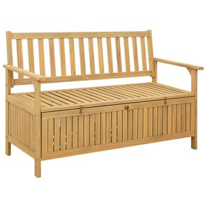 vidaXL Sitzbank mit Stauraum mit T&uuml;r 120 x 63 x 84 cm Massiv-Akazie