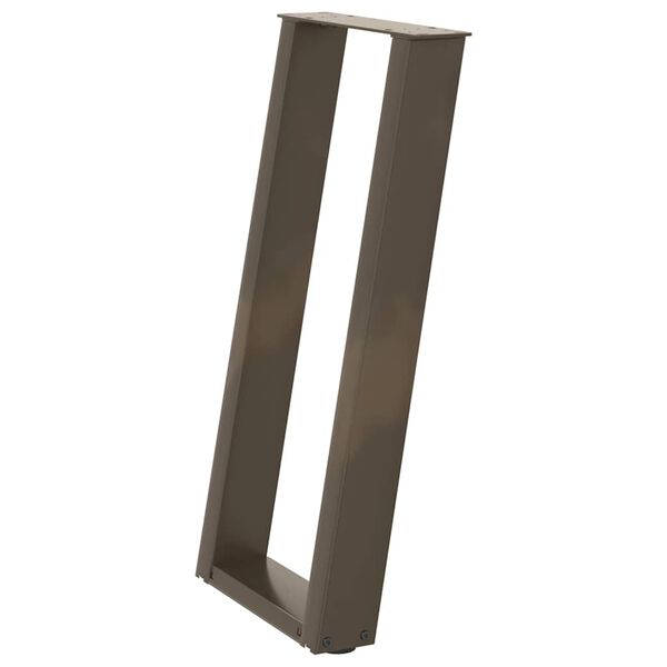 vidaXL Konsolentischbeine U-Form 2 Stk. Naturstahl 28x(72-73) cm Stahl