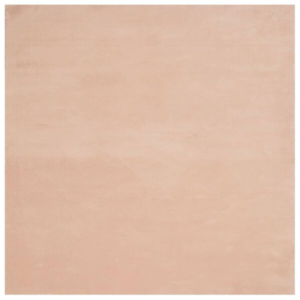 vidaXL Teppich HUARTE Kurzflor Weich und Waschbar Blassrosa 160x160 cm