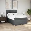 vidaXL Boxspringbett mit Matratze Dunkelgrau 160x200 cm Stoff