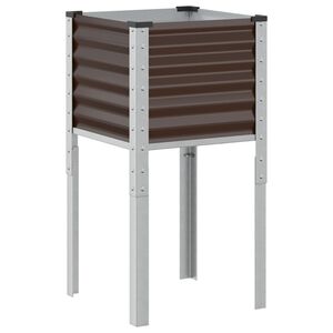 vidaXL Garten-Pflanzgef&auml;&szlig; Braun 45 x 45 x 88 cm Stahl