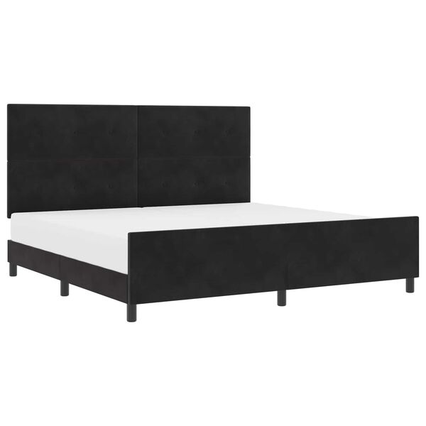 vidaXL Boxspringbett mit Kopfteil Schwarz 200 x 200 cm Samt