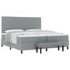 vidaXL Boxspringbett mit Kopfteil Hellgrau 200 x 200 cm Stoff