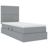 vidaXL Bett mit Stauraum und LED Hellgrau 90 x 190 cm Polyester