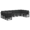 vidaXL Outdoor-Sofagarnitur Schwarz und Dunkelgrau Polyester