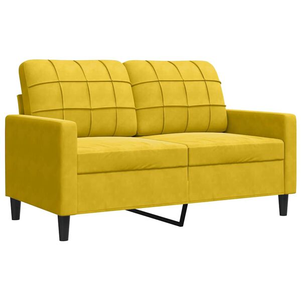 vidaXL 2-Sitzer-Sofa Gelb 120 cm Samt
