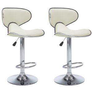 vidaXL Barhocker 2 Stk. Creme Kunstleder
