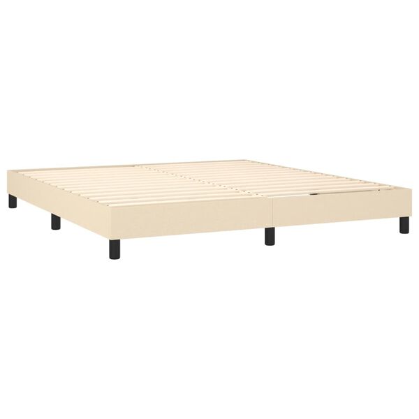 vidaXL Boxspringbettgestell Creme 160x200 cm Stoff