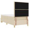 vidaXL Boxspringbett mit Matratze mit Kopfteil Creme 90 x 200 cm Stoff