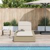 vidaXL Sonnenliege mit schwebender Auflage Beige Poly Rattan