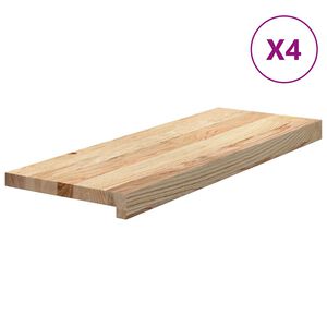 vidaXL Treppenstufen 4 Stk. Unbehandelt 70x25x2 cm Massivholz Eiche