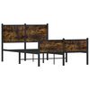 vidaXL Metallbett ohne Matratze Räuchereiche 120x200 cm