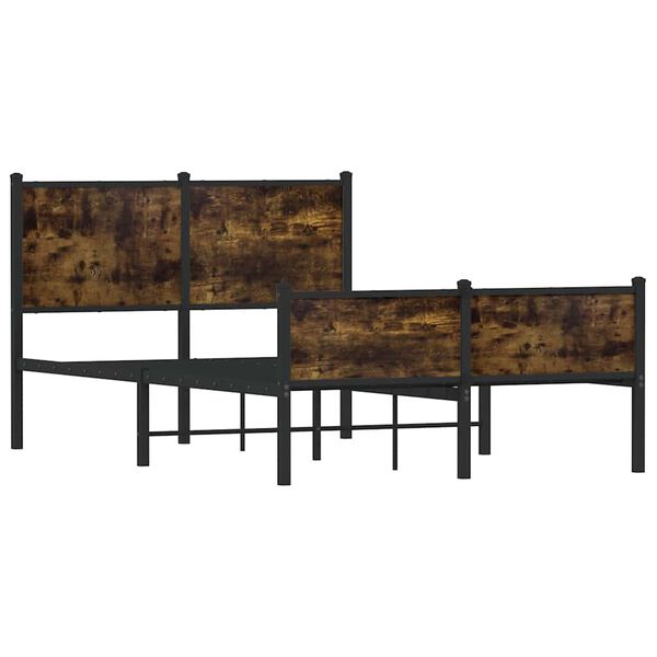 vidaXL Metallbett ohne Matratze Räuchereiche 120x200 cm