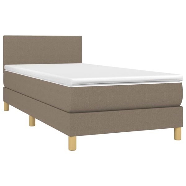 vidaXL Boxspringbett mit Matratze Taupe 80x200 cm Stoff