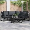 vidaXL Garten-Sofa-Set mit Kissen 5 pcs Schwarz Aluminium