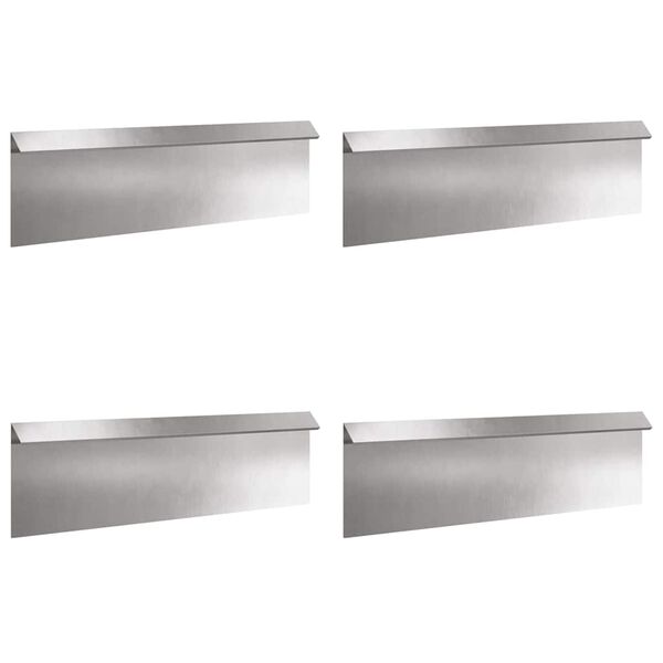 vidaXL Schneckenzaun 4 pcs Silber 100 x 3,5 x 25 cm Edelstahl