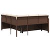 vidaXL Gartensofa in L-Form mit Tisch und Kissen Braun Poly Rattan