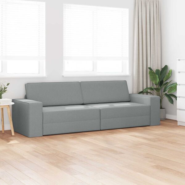 vidaXL Schlafsofa 200cm Hellgrau Stoff
