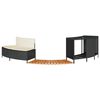 vidaXL Whirlpool-Umrandung Schwarz Poly-Rattan und Massivholz Akazie