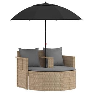 vidaXL Garten-Sofa 8 stk. Poly-Rattan Beige und Hellgrau