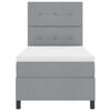 vidaXL Boxspringbett mit Matratze mit LED Hellgrau 90 x 190 cm Stoff