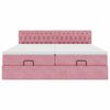 vidaXL Ottoman-Bett mit Matratzen & LEDs Rosa 180x200 cm Samt