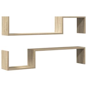 vidaXL Wandregale 2 Stk. Sonoma-Eiche 100x15x20 cm Holzwerkstoff
