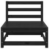 vidaXL Garten-Mittelsofa Schwarz Massivholz Kiefer