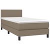 vidaXL Boxspringbett mit Matratze Taupe 90x190 cm Stoff