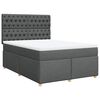 vidaXL Boxspringbett mit Matratze Dunkelgrau 140x200 cm Stoff