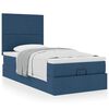 vidaXL Ottoman-Bett mit Matratze Blau 90x200 cm Stoff