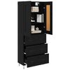 vidaXL Highboard Schwarz Eichen-Optik 69,5 x 34 x 180 cm Holzwerkstoff