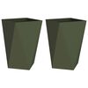vidaXL Pflanzk&uuml;bel 2 pcs Olive Gr&uuml;n 50 x 50 x 75 cm Stahl