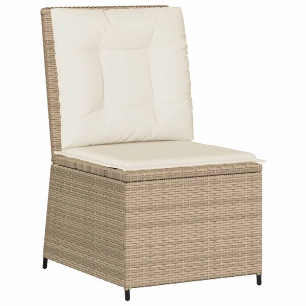 vidaXL Gartensofa mit Kissen Beige Poly Rattan