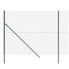 vidaXL Maschendrahtzaun Gr&uuml;n 1,6x25 m Verzinkter Stahl