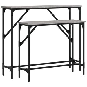 vidaXL Konsolentische 2 Stk. Grau Sonoma Holzwerkstoff