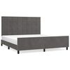 vidaXL Bettgestell ohne Matratze Dunkelgrau 160x200 cm Samt