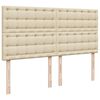 vidaXL Boxspringbett mit Matratze Creme 180x200 cm Stoff