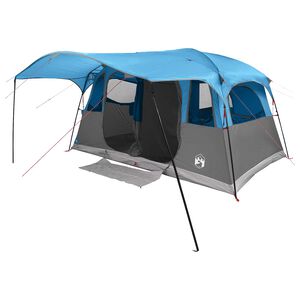 vidaXL Tunnelzelt 10 Personen Blau Polyester und Stahl