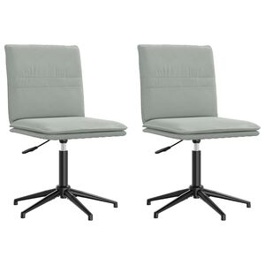 vidaXL Esszimmerst&uuml;hle 2 Stk. Hellgrau Samt