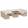 vidaXL Gartensofa-set 11 stk. Beige Poly Rattan
