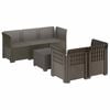 vidaXL 5-Sitzer Gartensofa Rattan-Look PP Hellgrau