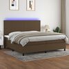 vidaXL Boxspringbett mit Matratze & LED Dunkelbraun 200x200 cm Stoff