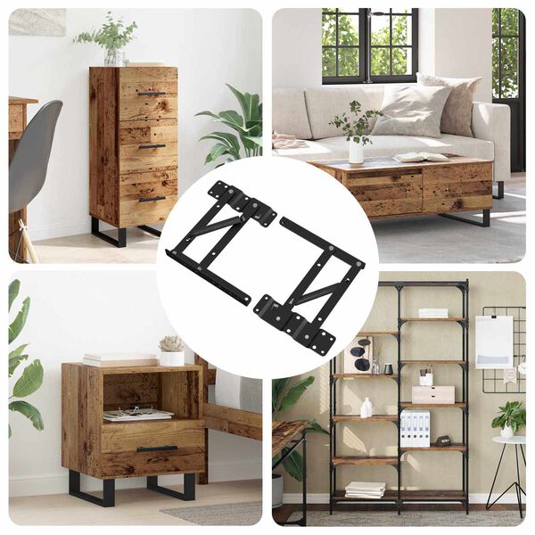 vidaXL Bettliftmechanismus 2 pcs Schwarz 340 x 95 x 40 mm Eisen